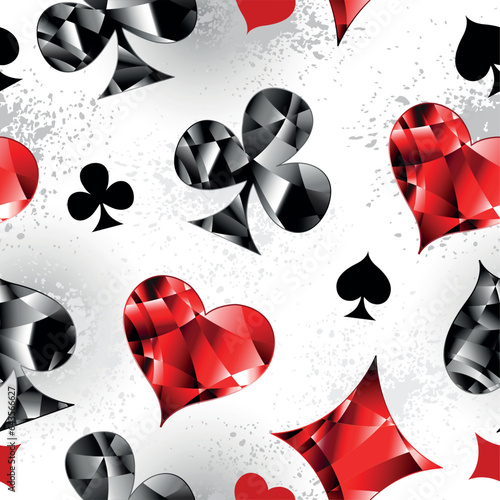 Seamless pattern with playing symbols