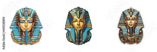 Egyptian pharaoh icon isolated on a white background. Vector illustration. photo