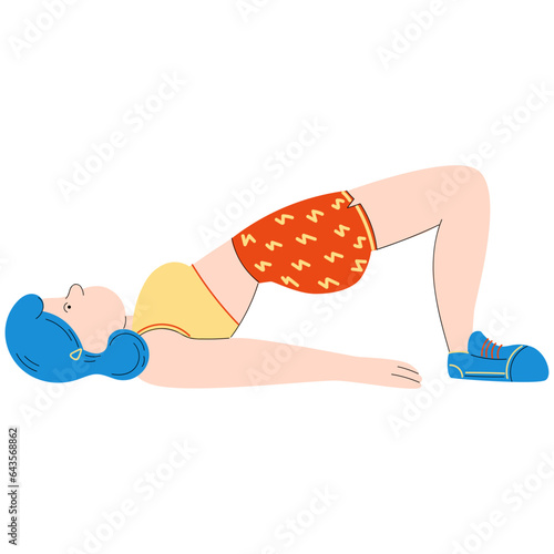 Glute bridge flat illustration