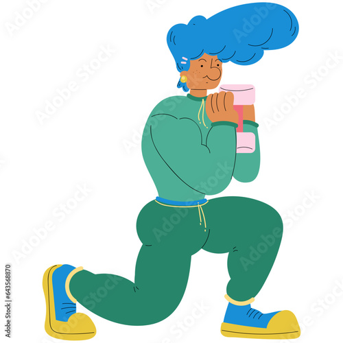 Split squat flat illustration