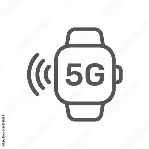 Smart watch icon symbol flat style vector illustration. 5G connection. Vector