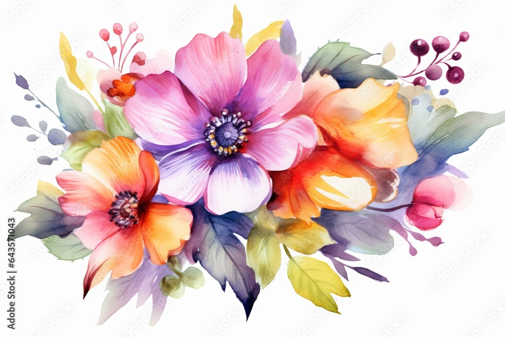 Watercolor flower PNG - beautiful floral designs with transparent background - obrazy, fototapety, plakaty 