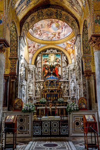 Santa Maria dell Ammiraglio church  known as La Martorana  Palermo  Sicily  Italy. Chancel.