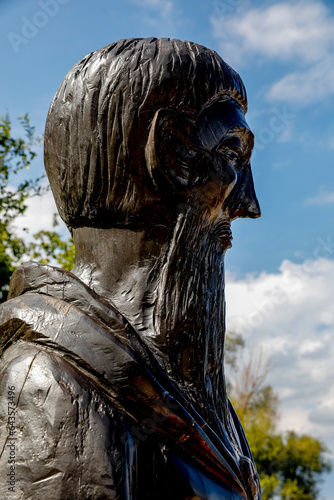 Sveti Naum (Saint Naum) monastery, Macedonia. St Naum (Nahum) statue detail. photo