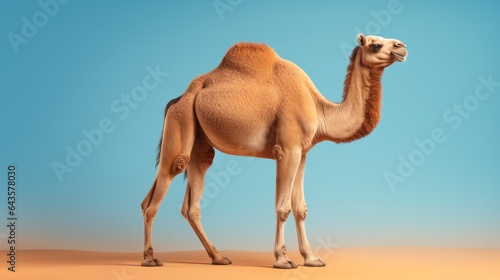 A majestic camel standing in the vast desert landscape © mattegg