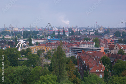 panorama, widok, miasto, niebo, linia, miasto, scape, polska, miasto, miejski, krajobraz, budynek, punkt orientacyjny, turystyka, park, podróż, Europa,