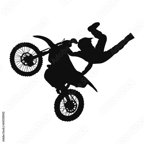 Fototapeta Naklejka Na Ścianę i Meble -  Collection of motocross silhouettes in various positions