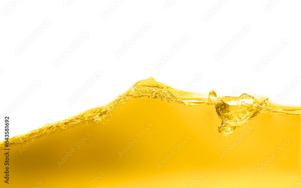 Vegetable oil ripple surface, bubbles on white background Vegetable oil ripple surface, bubbles on white background