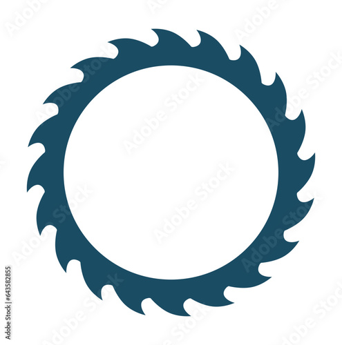 Saw blade name monogram, frame svg cut file. Isolated vector illustration.