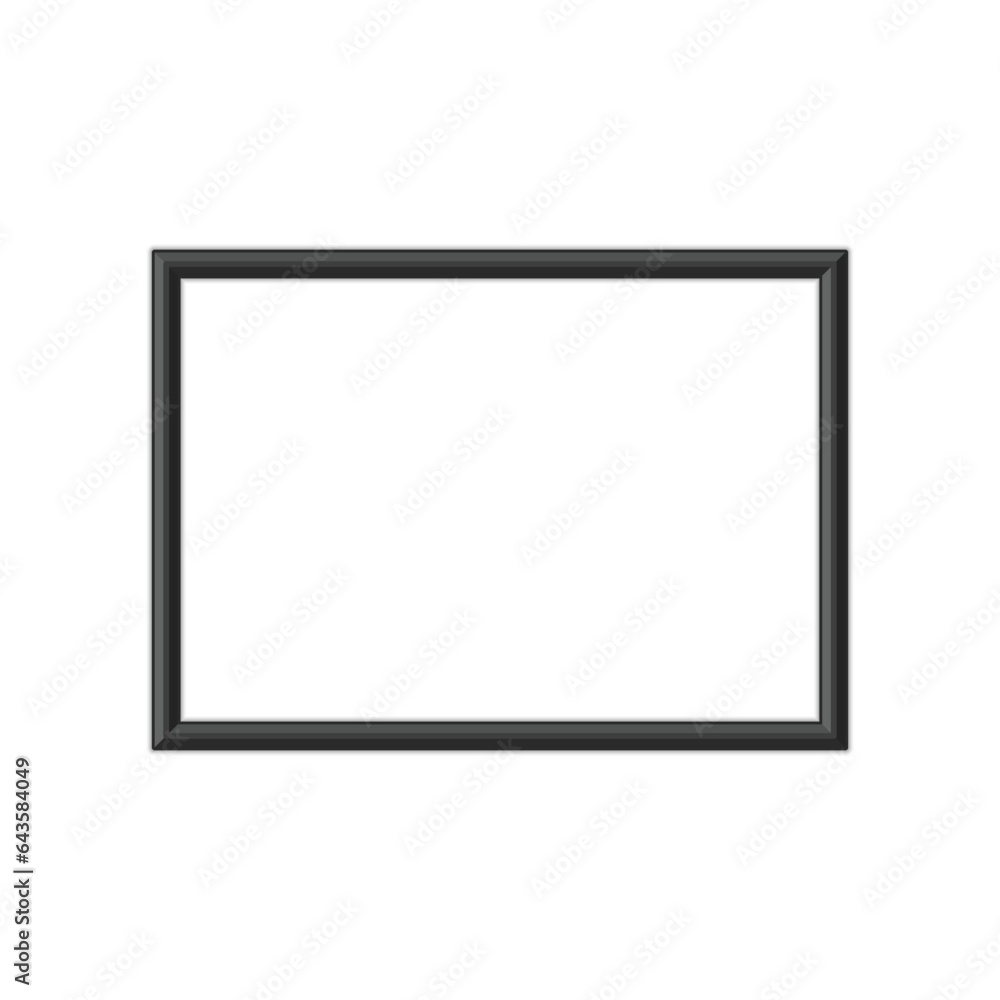 Photo Frame in realistic style. Black frame mock up template. Photo Frame in realistic style. Black frame mock up template.