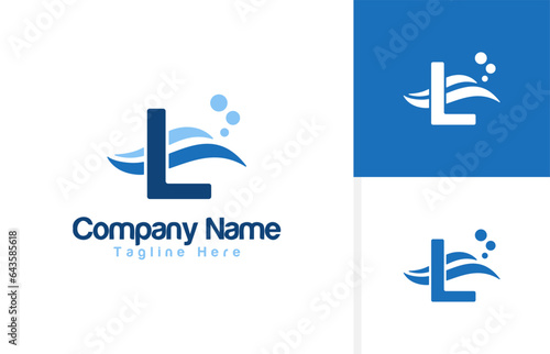 Vector a wave icon and Letter L logo inspiration