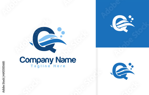 Vector a wave icon and Letter Q logo inspiration
