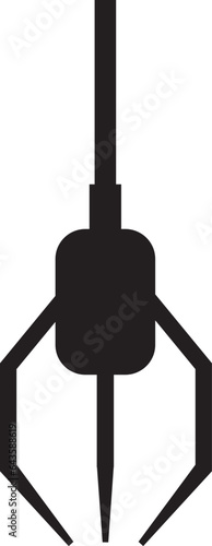 robotic claw icon. grip robotic claw in factory. claw game device sign. flat style.