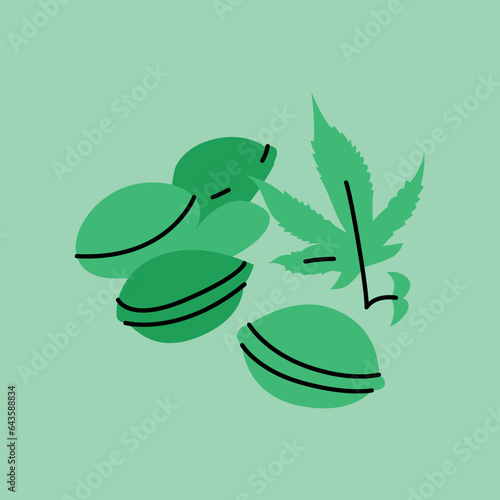 Marijuana seeds color line icon. Narcotic substance.