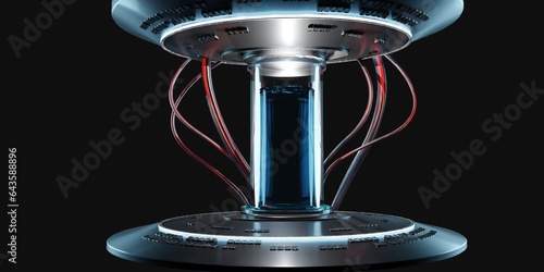 Tableau sur toile Hibernation of the cryogenic capsule Cryonics capsules glass tubes with frozen l