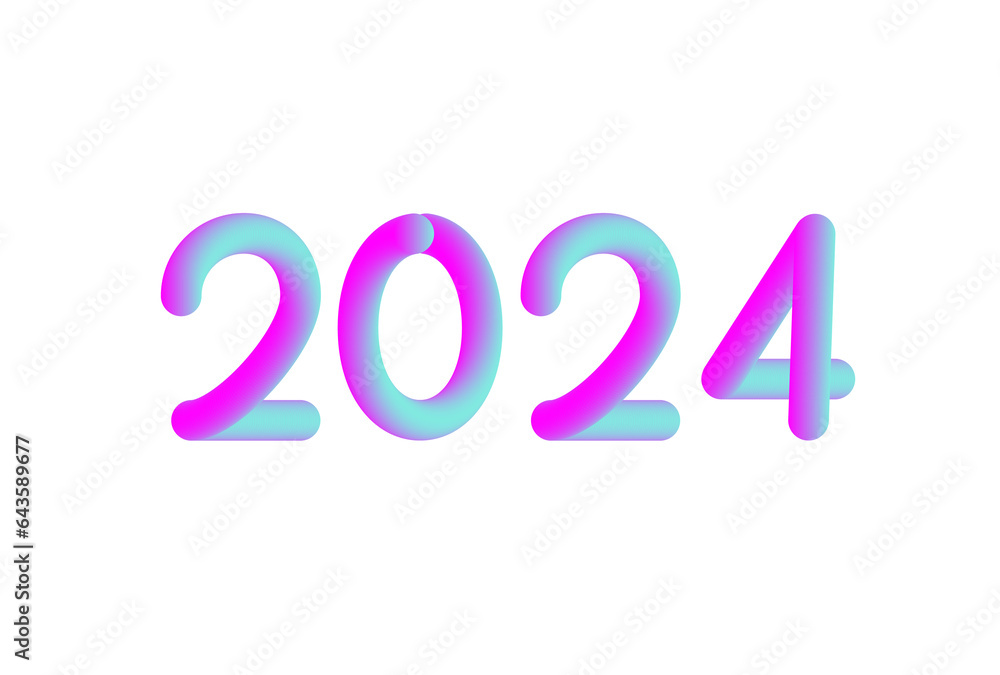 New year gradient abstract text 2024