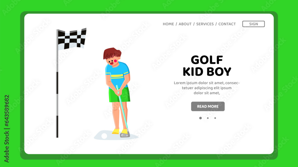 girl golf kid boy vector. child glasses, happy face, cute portrait girl golf kid boy web flat cartoon illustration girl golf kid boy vector. child glasses, happy face, cute portrait girl golf kid boy web flat cartoon illustration