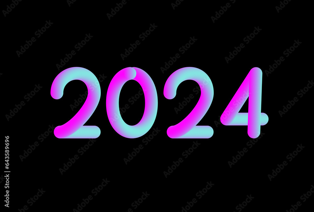 New year gradient abstract text 2024 New year gradient abstract text 2024