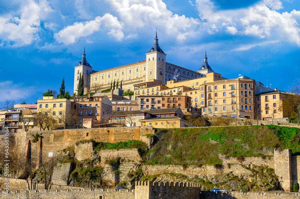 A medieval fortress named Alcazar de Toledo, Spain