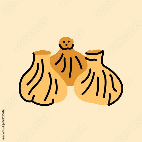 Khinkali color line icon.