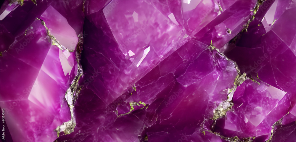 purple mineral  Amethyst Closeup shot of a purple amethyst texture Sugilite Charoite Lepidolite Fluorite Purpurite Peacock Ore Phosphosiderite Siberite Rhodolite Garnet - obrazy, fototapety, plakaty 