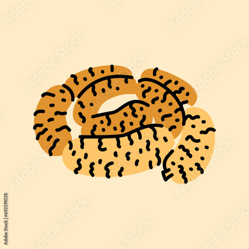 Sausages color line icon.