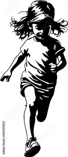 Silhouette d'une fillette qui court