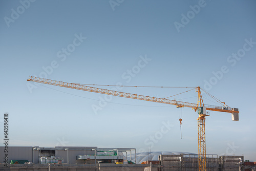 Big construction site with cranes