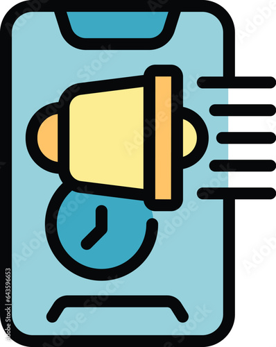 Phone air raid alert icon outline vector. Alarm war. Sign bomb color flat