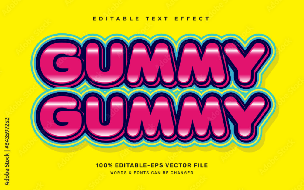 Gummy gummy editable text effect template Gummy gummy editable text effect template