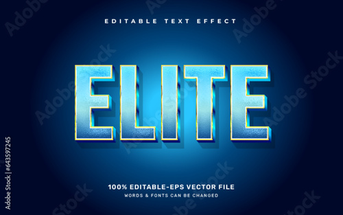 Elite Blue Chrome editable text effect template