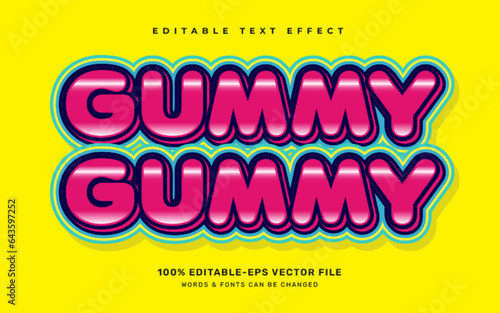 Gummy gummy editable text effect template