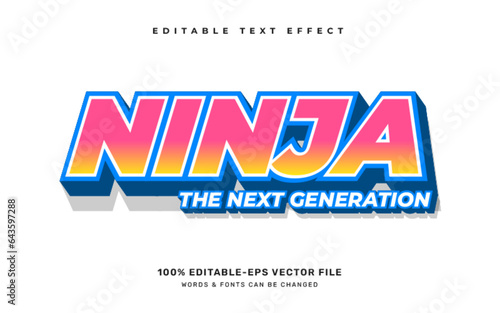 Ninja, the next generation editable text effect template