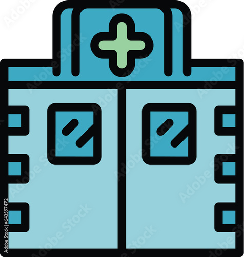 Emergency room icon outline vector. Medical doctor. Medicine clinic color flat