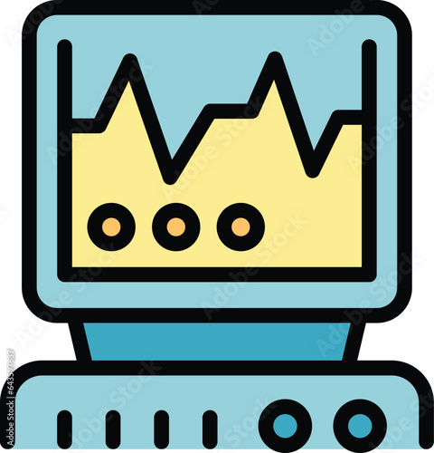 Cardio equipment icon outline vector. Hospital room. Medical patient color flat