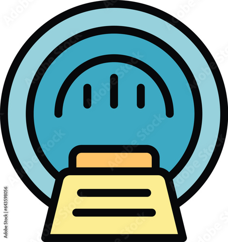 Mri device icon outline vector. Clinic patient. Emergency room color flat