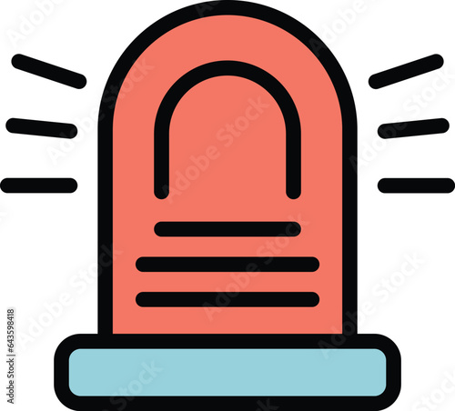 Emergency room flasher icon outline vector. Medical patient. Health treatment color flat