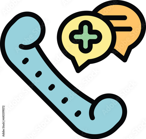 Emergency room call icon outline vector. Office clinic. Surgery help color flat