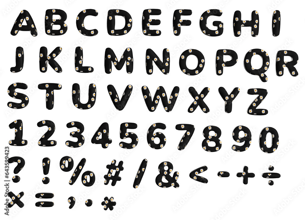 Alphabet. letters and number Alphabet. letters and number