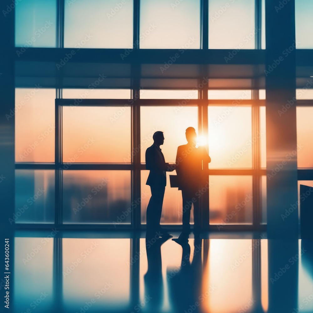 Silhouettes in office environment Silhouettes in office environment