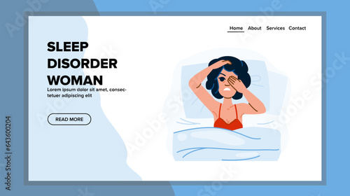insomnia sleep disorder woman vector. bed tired, problem y, stress anxiety insomnia sleep disorder woman web flat cartoon illustration