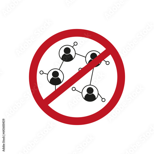 Social media ban. Prohibition of freedom of communication. No computer network. Vector illustration. EPS 10.