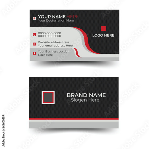 Business Card Design template vector design Red modern business card design  Layout with Gray Stripes  Creative and clean corporate business card template, Luxury and elegant business card design temp