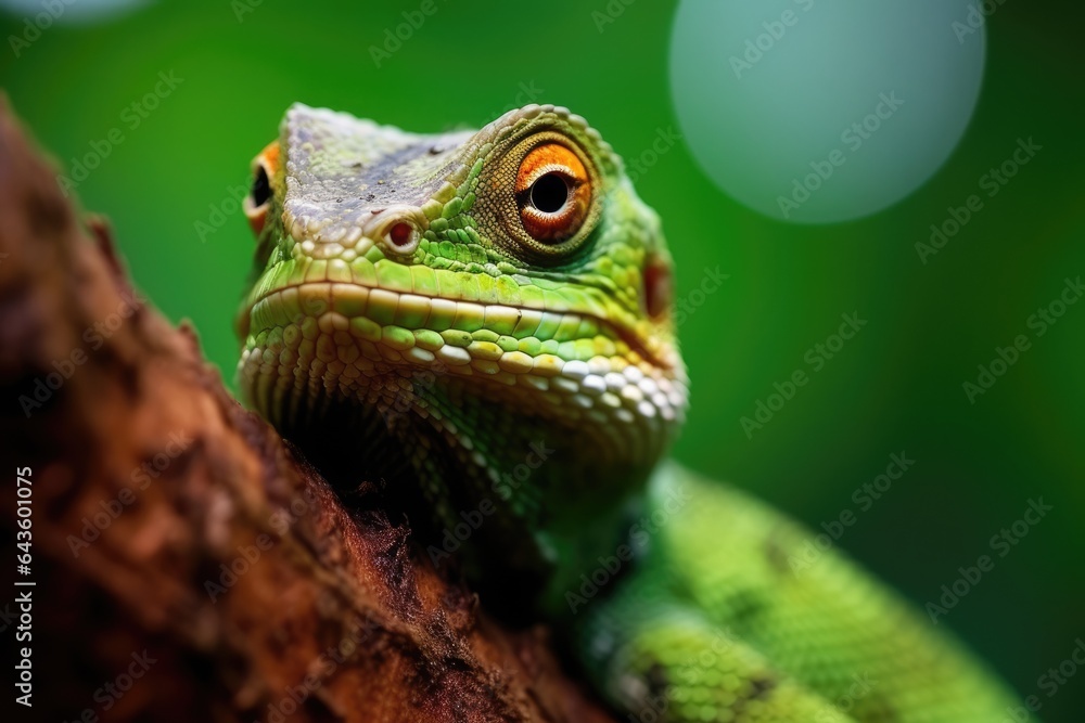 Obraz premium Coloful lizard in a forest