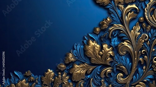 royal blue background design, with copy space photo