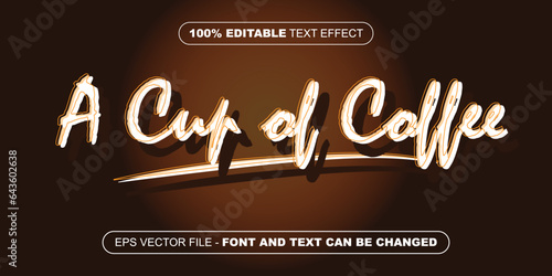 a cup of coffee editable text effect