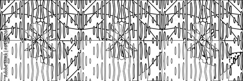 White background with striped shapes. Texture with figures from lines.Line shape design.Abstract background for web page, textures, card, poster, fabric, textile. Monochrome graphic repeating design.
