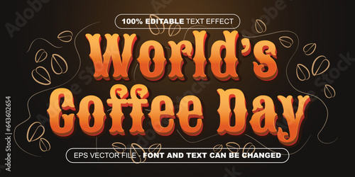 world's coffee day editable text effect