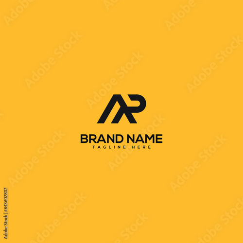 Abstract initial letter AR RA logo design template - vector photo