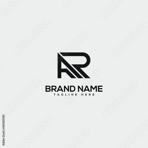 Abstract initial letter AR RA logo design template - vector.